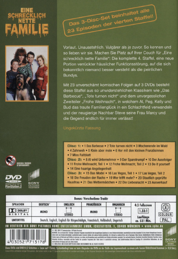 Eine schrecklich nette Familie Staffel 4 [3 DVDs] Serie auf DVD ausleihen bei
