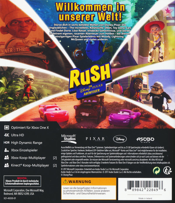 Rush Ein Disney Pixar Abenteuer Spiel Fur Xbox One Ausleihen Bei Verleihshop De